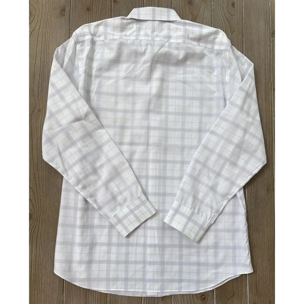 Banana Republic Shirt Mens XL 17-17.5”Cotton Check Non-Iron Slim Fit